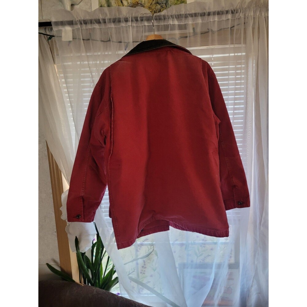 Vintage L.L.Bean PrimaLoft Barn Chore Coat Womens Medium Red Flannel Lined - Picture 10 of 15